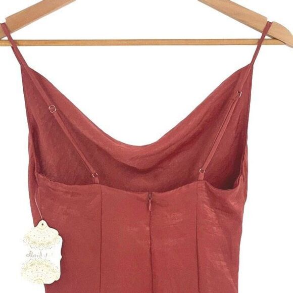 Altar'd State Anniston Cowl Neck Satin Cami Mini‎ Dress Red Salmon XS NWT - Picture 5 of 10